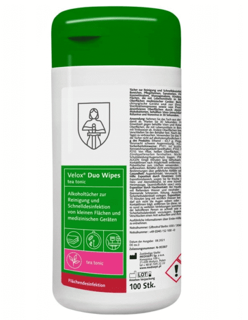 Chusteczki w pojemniku Velox Duo Wipes 100 szt.